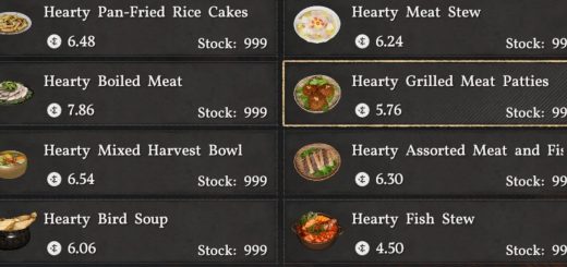 ALL hearty food in tavern v1.0
