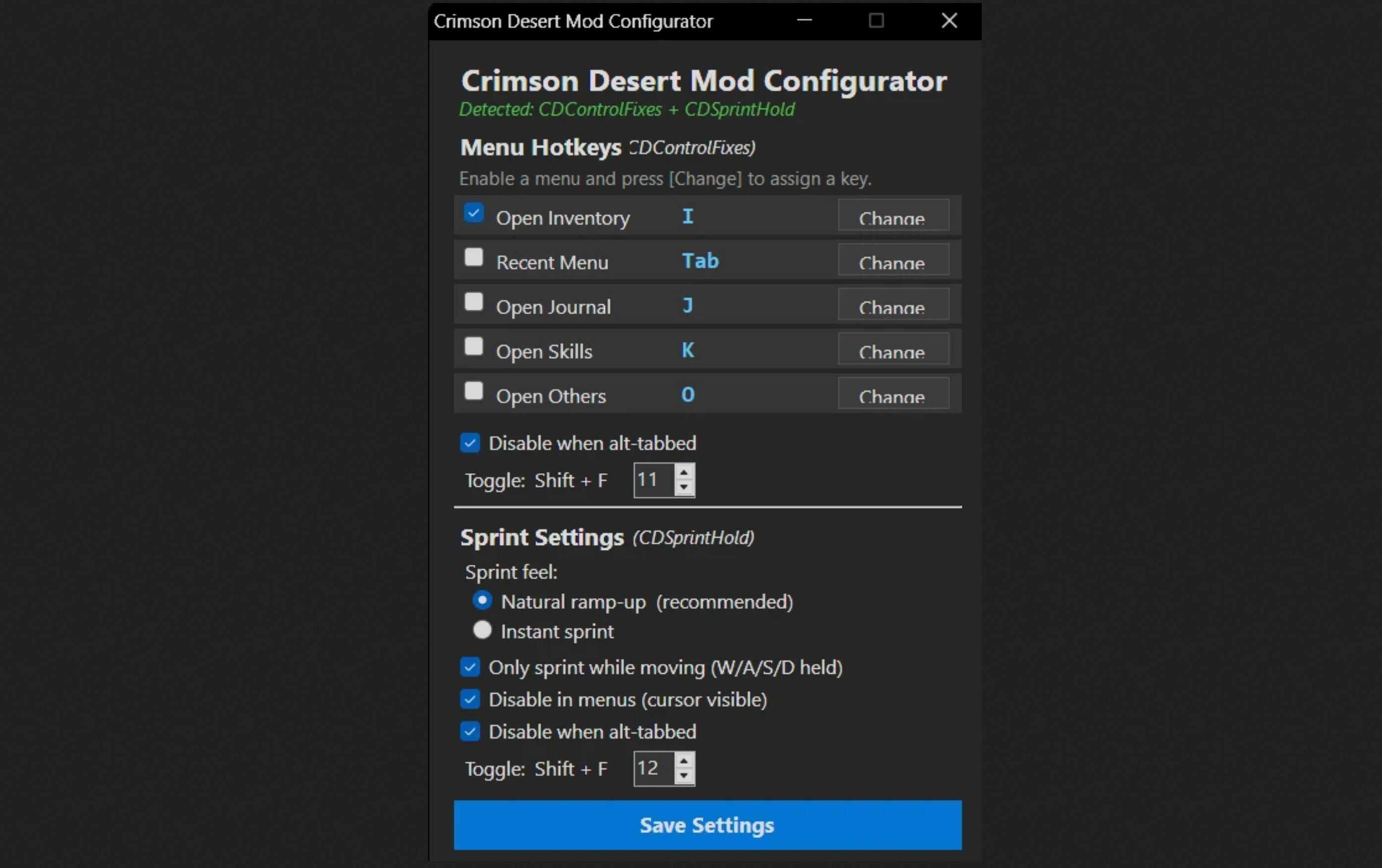 Set Inventory Hotkey (and other missing Shortcuts) v1.0