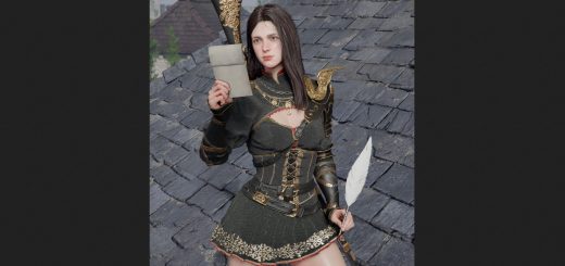 Elegant Carmine Leather Armor Without Sleeve Decoration v1.0