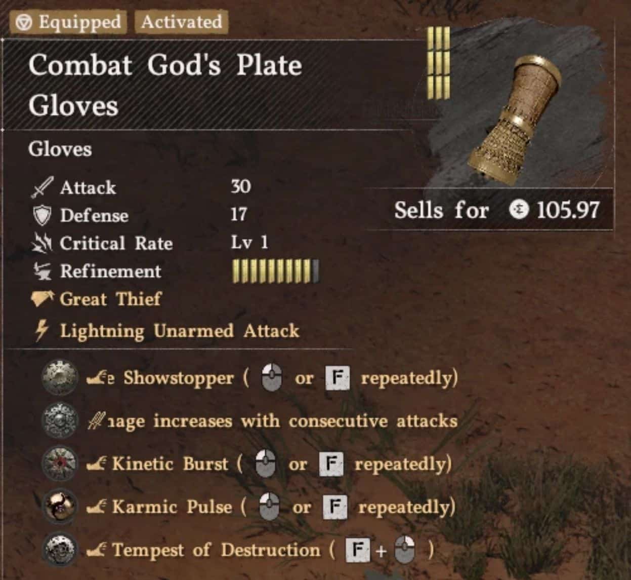 Combat God’s Plate Gloves Buff v1.0